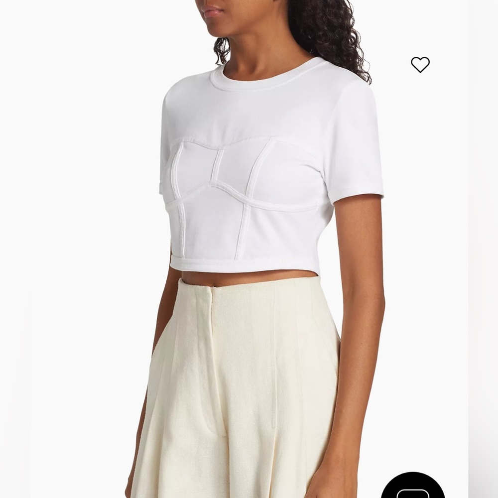 ALC Wren cropped white tee size M - Picture 7 of 9